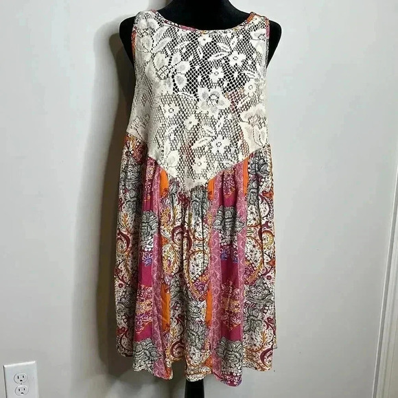 Free People Count Me In Trapeze tunic top pink sleeveless size medium NEW NWT - Picture 9 of 12